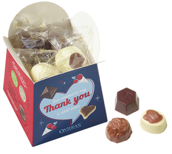 Thank you-ballotin met pralinemix (200g)