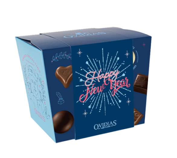 Happy New Year-box with chocolate mix (375g)