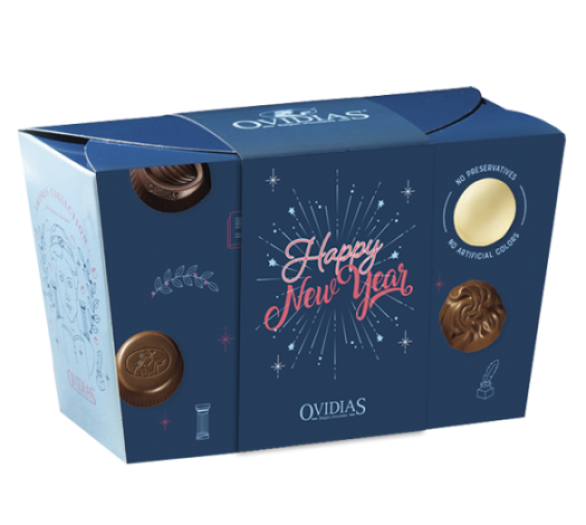 Ballotin Happy New Year avec mélange de pralines (500g)